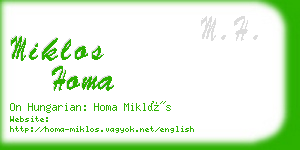 miklos homa business card